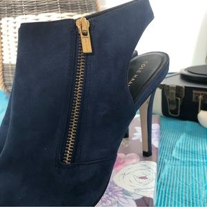 Feeling blue? Then these open back blue suede heels are just for you!